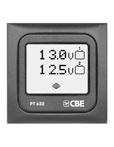 Painel de monitorização de 2 baterias cinza PT632 CBE