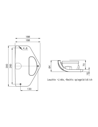 Farolim traseiro triangular direito