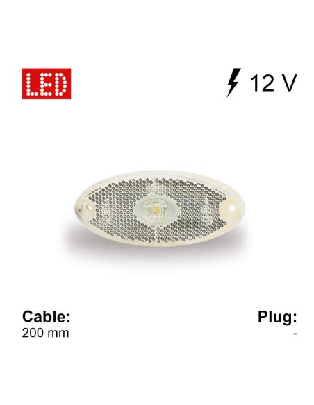 Farolim Mínimo Oval Branco Frente