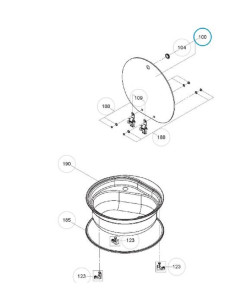 Tampa Vidro redondo para lava louça CE2000Dometic