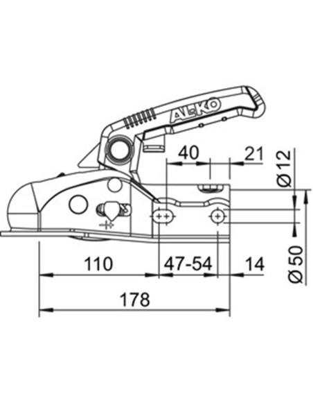 Cabeçote para reboque com travão Ak 161