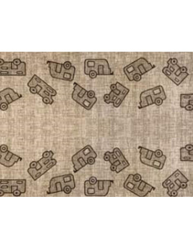 Tapete Runner Kamper 52cm largo Beje /Mt