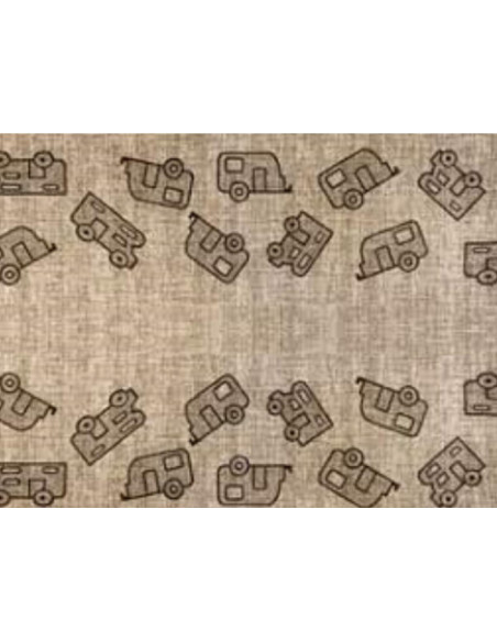 Tapete Runner Kamper 52cm largo Beje /Mt