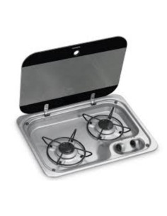 Fogão 2 queimadores com tampa
