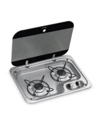Fogão 2 queimadores com tampa