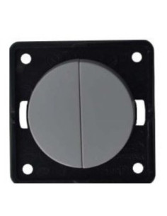 Interruptor redondo duplo cinza cromado brilhante Berker