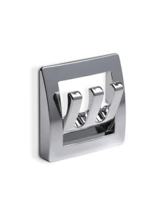 Cabide Cinza Cromado de 3 ganchos