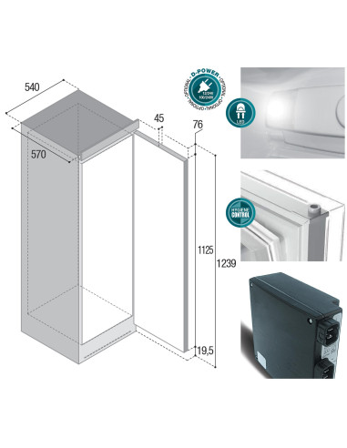 Frigorifico C190MP a compressor 12V/24/Modulo 230V Branco