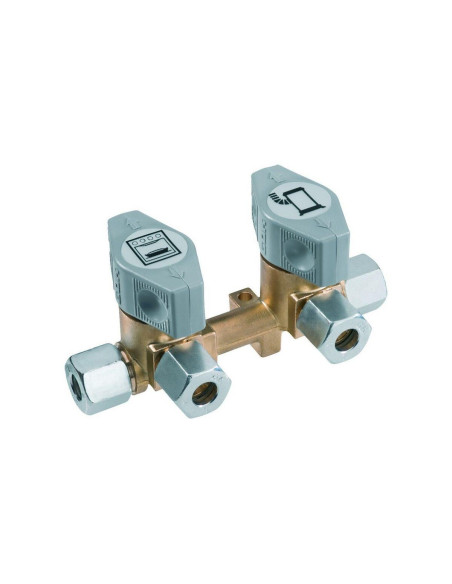 Torneira de gas 2 saidas Gok 8mm com bicone