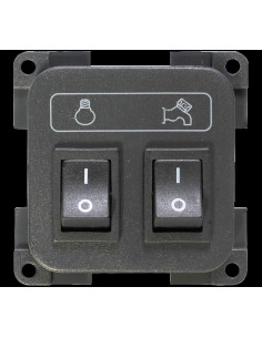 Interruptor duplo cinza 2