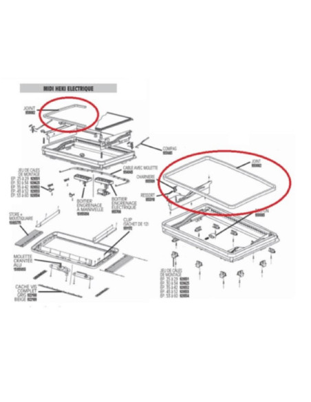 Borracha/junta p/claraboia MIDI HEKI 2,3Mt