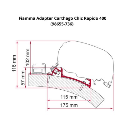 Adaptador p/toldo 400 Fiamma F65i p/Carthago Chic