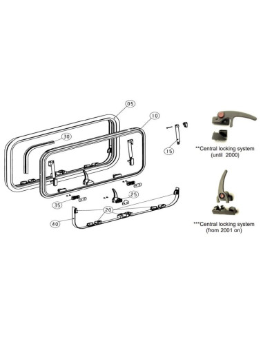 Kit de 7 suportes para janela S7 de correr