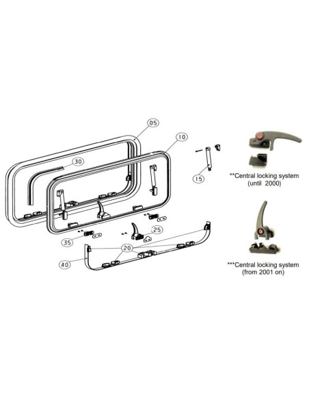 Kit de 7 suportes para janela S7 de correr