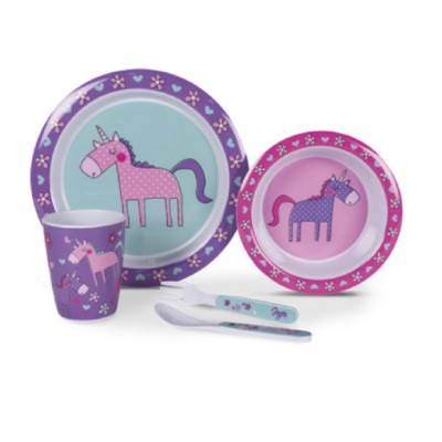 Conjunto Louça Criança Unicorns 4pc