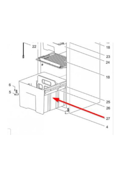 GAVETA INF VEGETAIS FRIGORIFICO THETFORD N3142