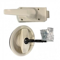 Fechadura exterior direita branca completa