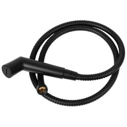 Conjunto de duche com válvula de corte preto mate
