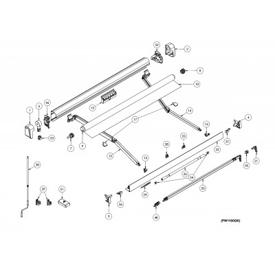 Tampa Direita Branca p/toldo Dometic PW1000