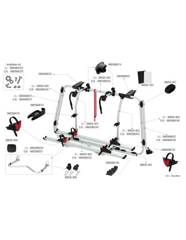 Fixador de roda Esquerda Para Calha Suporte Bicicleta 200DJ