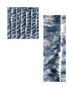 Cortina em Pelo 185X56 Mix Azul