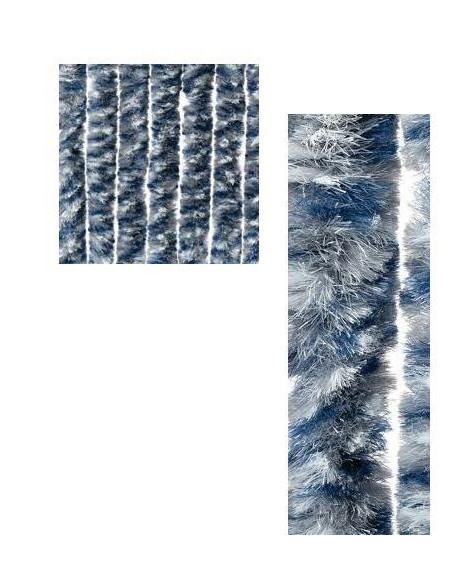 Cortina em Pelo 185X56 Mix Azul