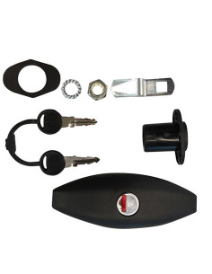 Fechadura oval preta modelo grande 2