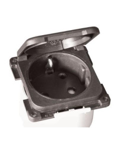 Tomada 220v com tampa castanha 2