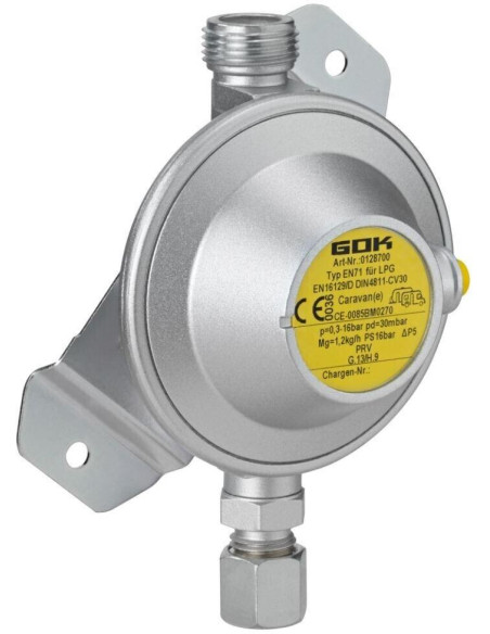 Redutor de gás 1.2Kg/h 30mbar BasicOne EN71 M20x150 M x compr