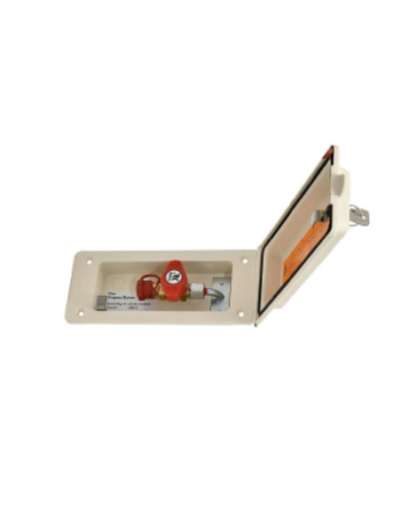 Tomada Gás exterior rectangular Branca