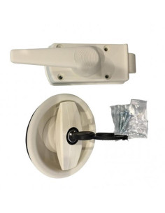 Fechadura exterior direita branca completa 2