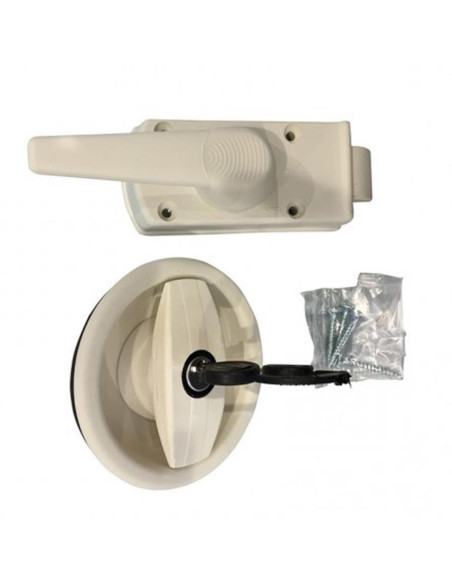 Fechadura exterior direita branca completa
