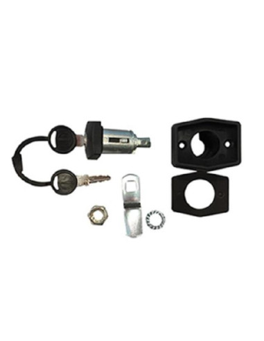 Fechadura Exterior garagem preta com canhão e chave