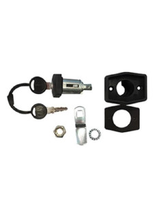 Fechadura Exterior garagem preta com canhão e chave 2