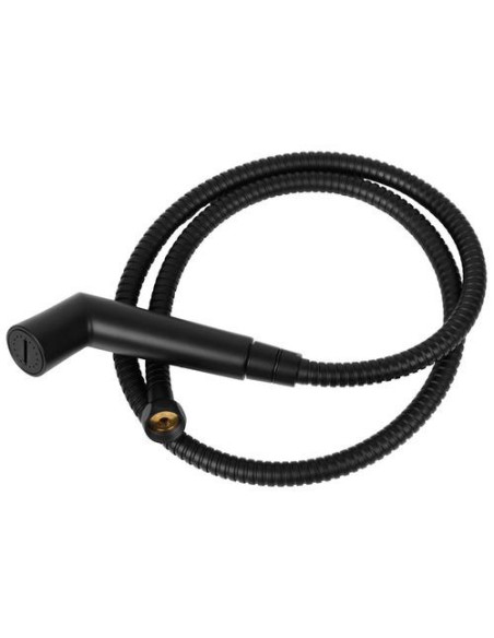 Conjunto de duche com válvula de corte preto mate