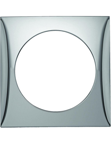 Aro simples cromado para interruptor redondo Cinza Mate