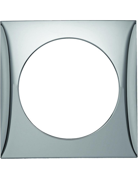 Aro simples cromado para interruptor redondo Cinza Mate
