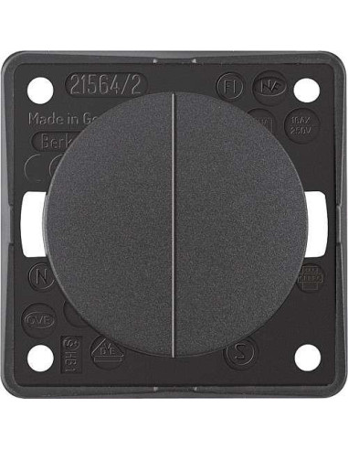 Interruptor duplo redondo antracite