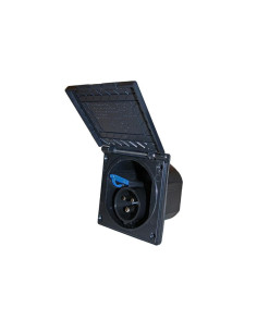 Tomada Exterior preto com tampa 220V CEE 2