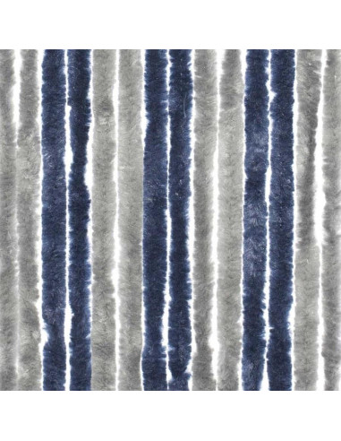 Cortina em Pelo 56x185 Cinza e Azul