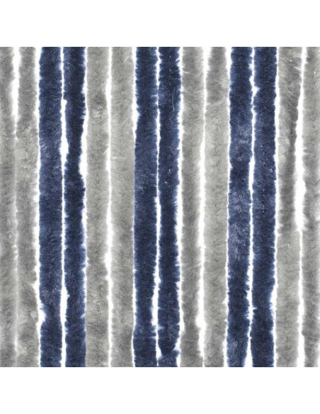 Cortina em Pelo 56x185 Cinza e Azul