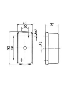 Farolim Lateral Minimos 43x92mm Encaixe Rápido 2