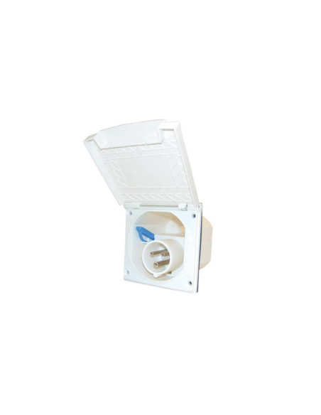 Tomada Exterior 220V CEE branco novo modelo com tampa