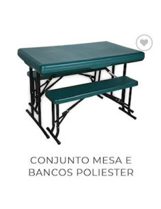 Mesa com 2 bancos Poliester