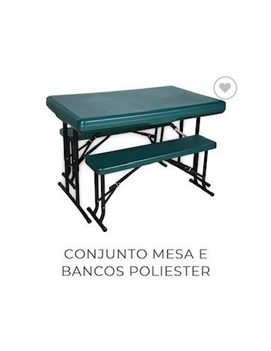 Mesa com 2 bancos Poliester