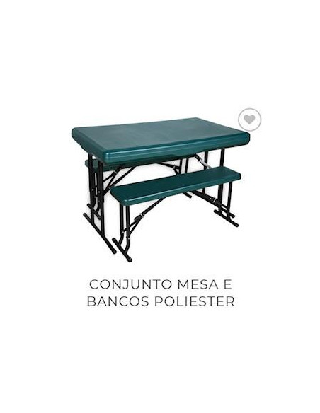 Mesa com 2 bancos Poliester