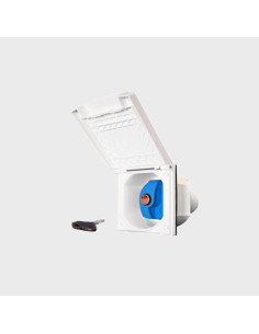 Entrada de água branca quadrada c/tampão azul