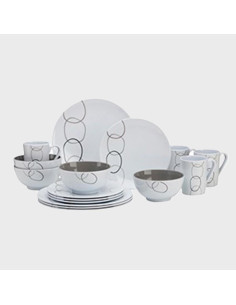 Conjunto de louça Rings em melamina - 16 peças