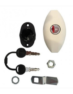 Fechadura Oval Branco Modelo Pequeno