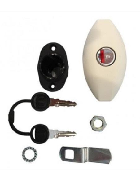 Fechadura Oval Branco Modelo Pequeno